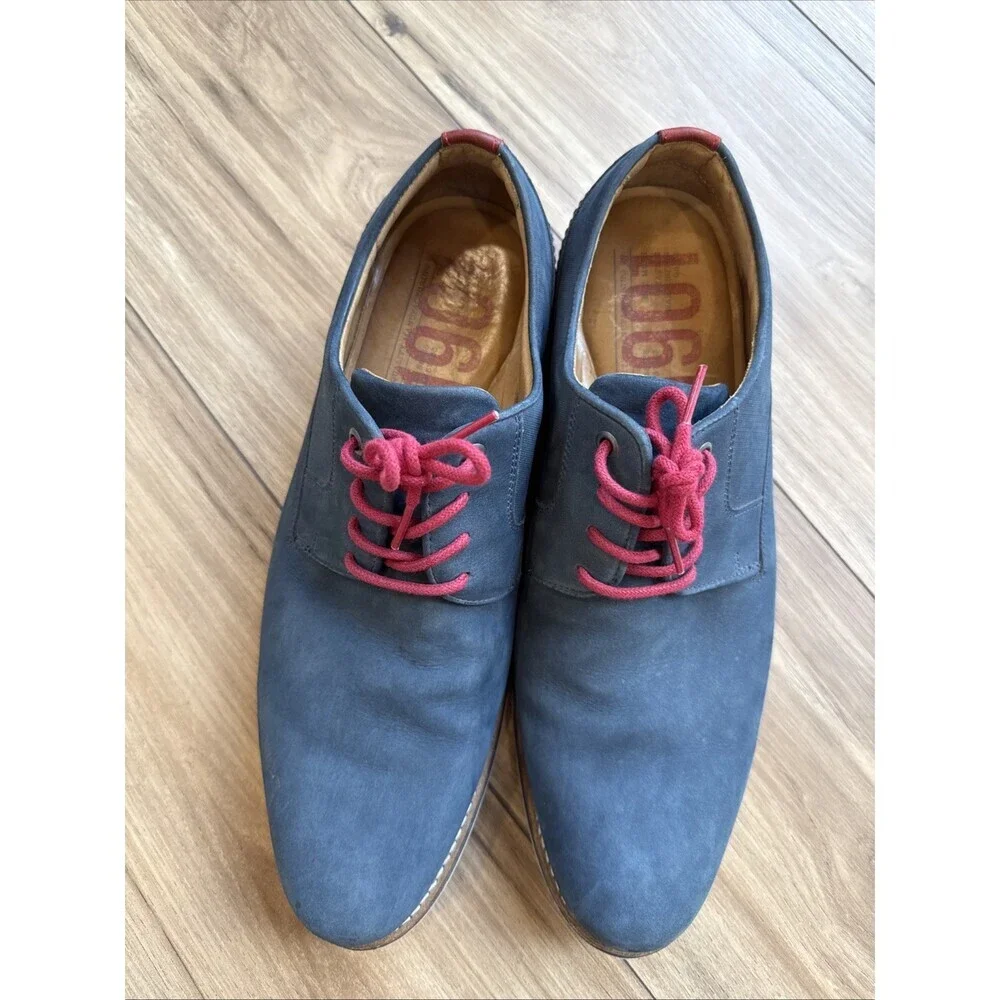 Men’s 1901 Oxford Dress Shoes Size 11.5 M Navy Casual Leather & Suede Lace-Up
